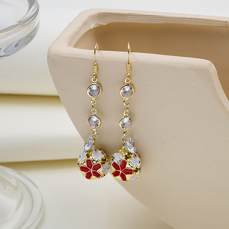 Chinese Style Retro Year Hollow And Exquisite Design Earrings