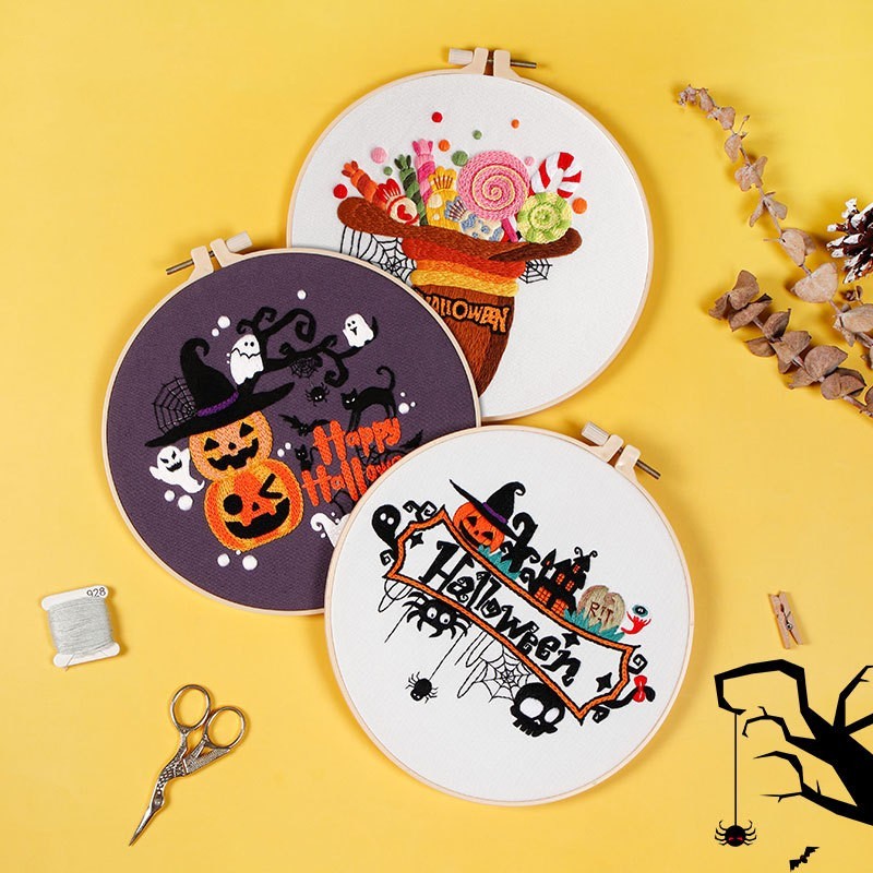 Halloween Decoration Gift Handmade Embroidery Material Kit-1