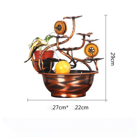 Reines Kupferwasser -Ornamente Feng Shui Wheal Wealth Brunnen