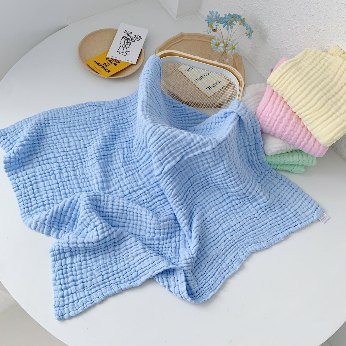 Plain Color All Cotton 6-layer Gauze Bubble Cotton Children's Quilts