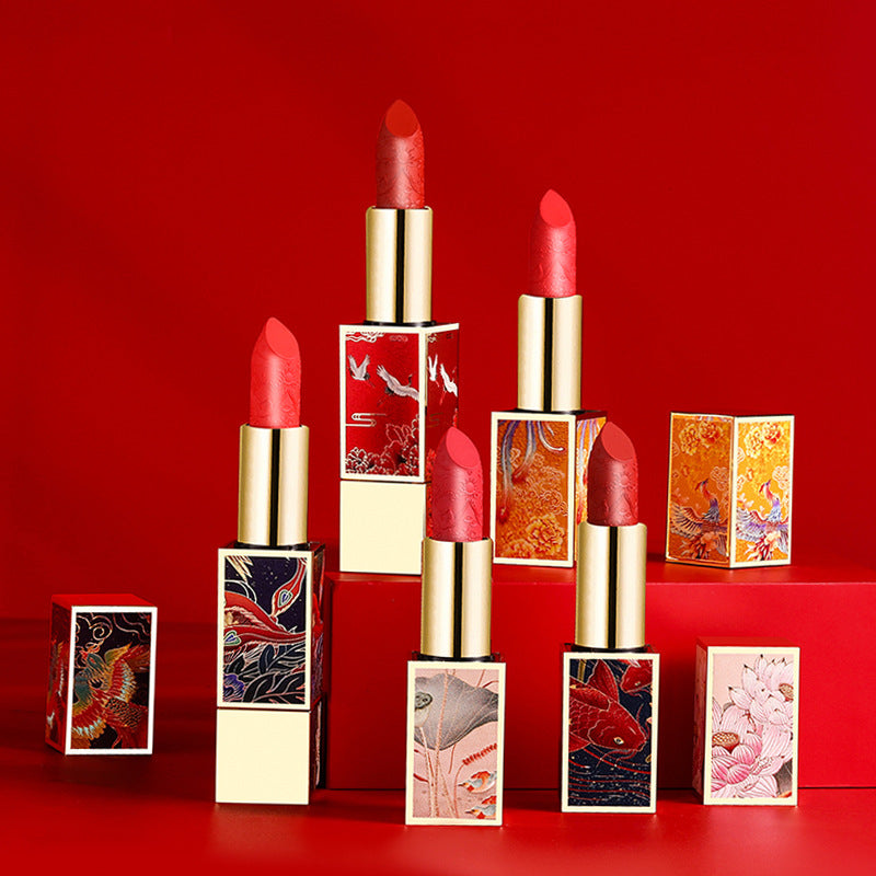 Chinese Style Music Lantern Gift Box Carved Lipstick Set-2