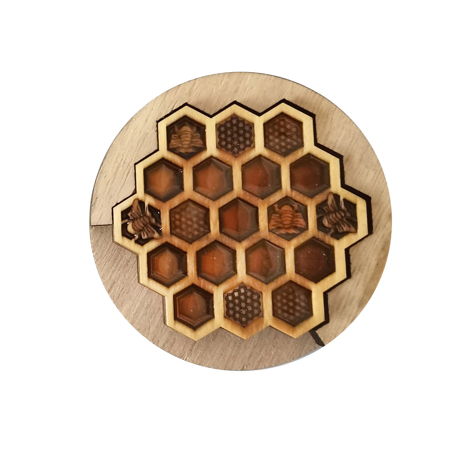 Wooden Coasters Craftwork Honeycomb Heat Proof Mat