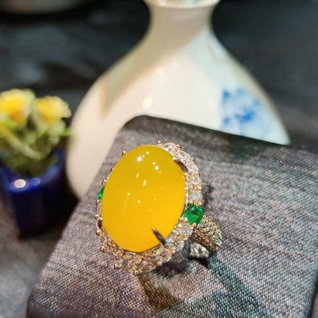 Grüne Achat Jade Frauenring