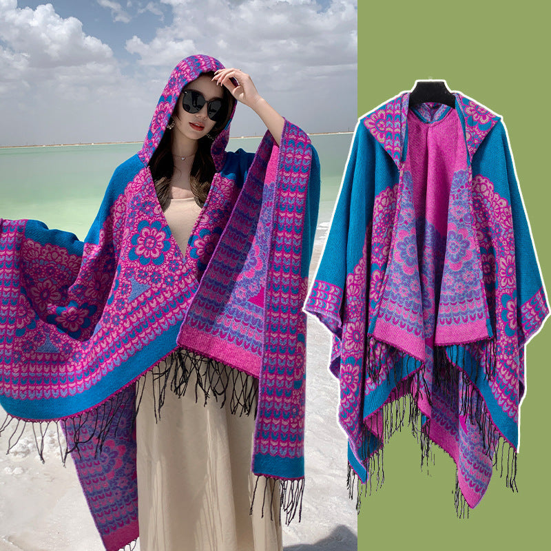 Ethnic Style Fall and Winter Photography Faux Cashmere Scarf Shawl-3