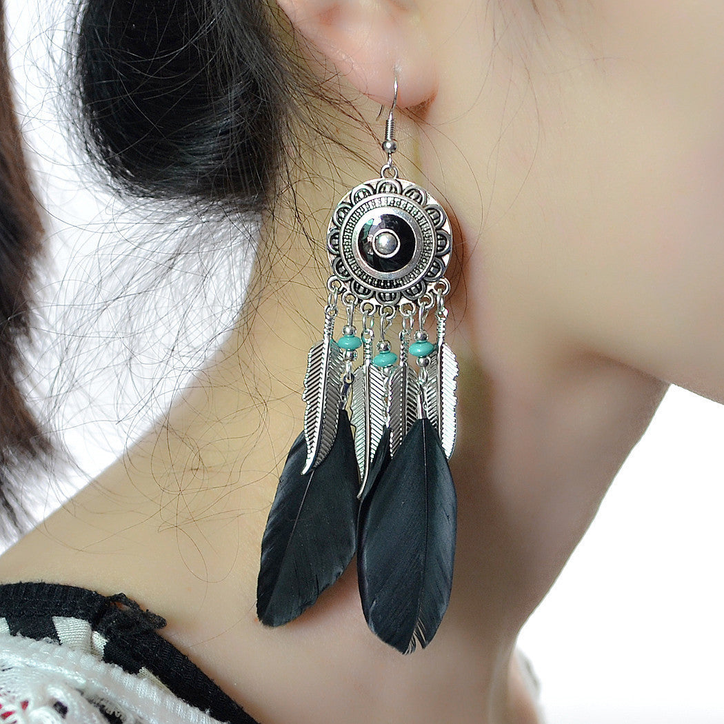 Leaf tassel earrings