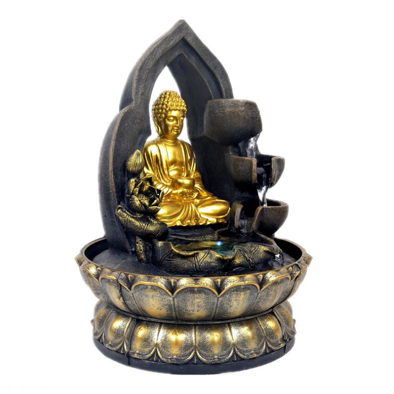 Fließende Wasserbuddha -Dekoration