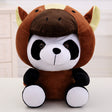 Panda plush toy with short fur and cotton stuffing