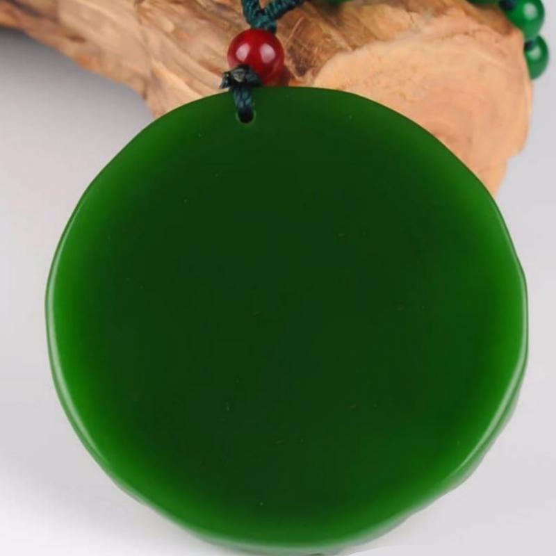 Mode Spinatgrün Hetian Jade Anhänger