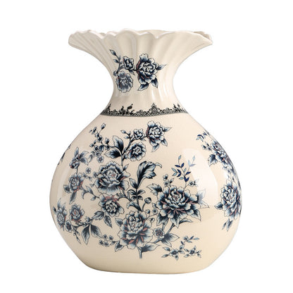 New Chinese Style Retro Blue And White Porcelain Vase