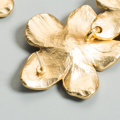 Flower Earrings Golden Petals Earrings