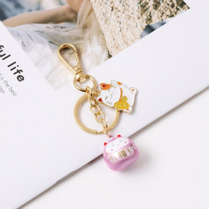 Cute Lucky Cat Car Keychain with Good Meaning-7