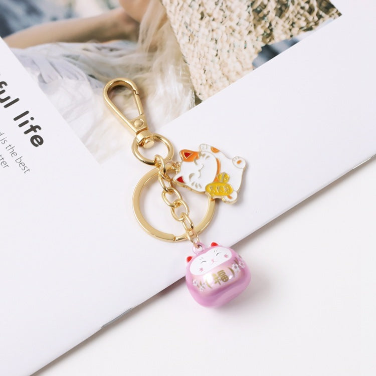 Cute Lucky Cat Car Keychain with Good Meaning-7