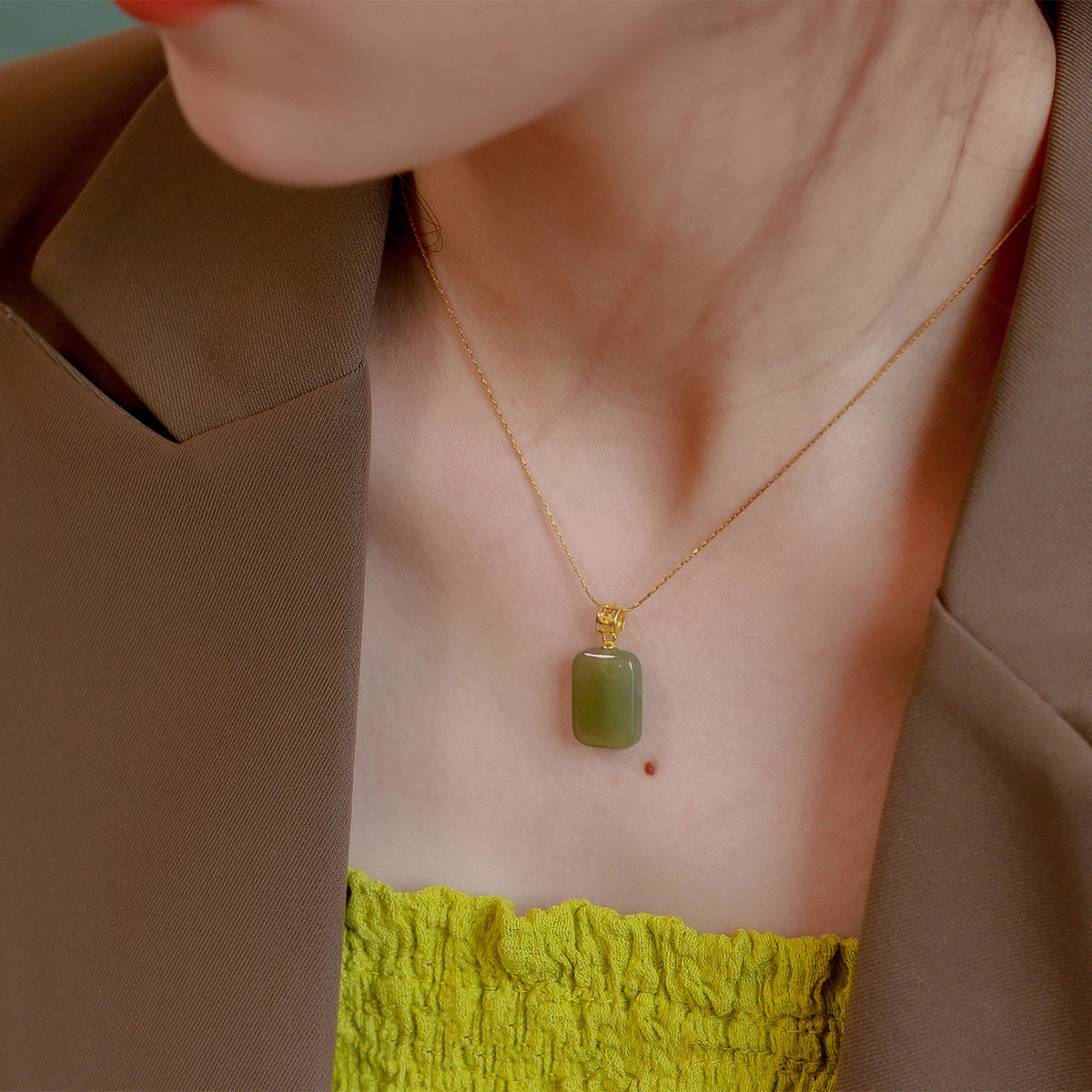 Fashion Personality Hetian Jade Necklace Female