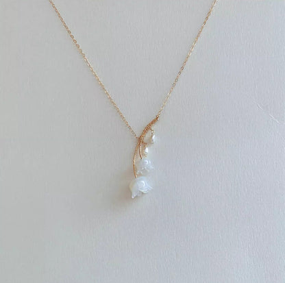 Handmade 14K Gilded White Jade Linglan Beautiful Necklace