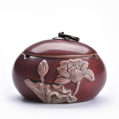 Lotus Ashtray with Lid Chinese Style Creative Personality Fashion European Ashtray