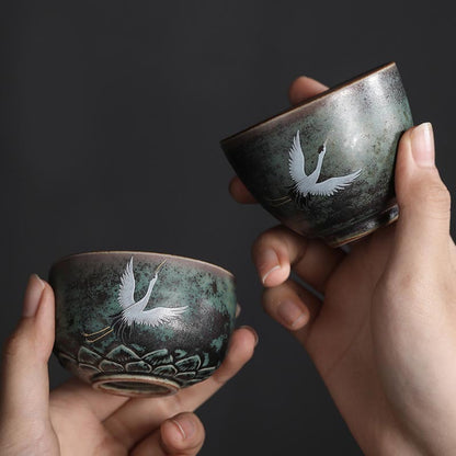 Creative Ceramic Ruihe Chengxiang Crane Teacup