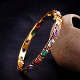 Silver Enamel Colorful Gem Bracelet