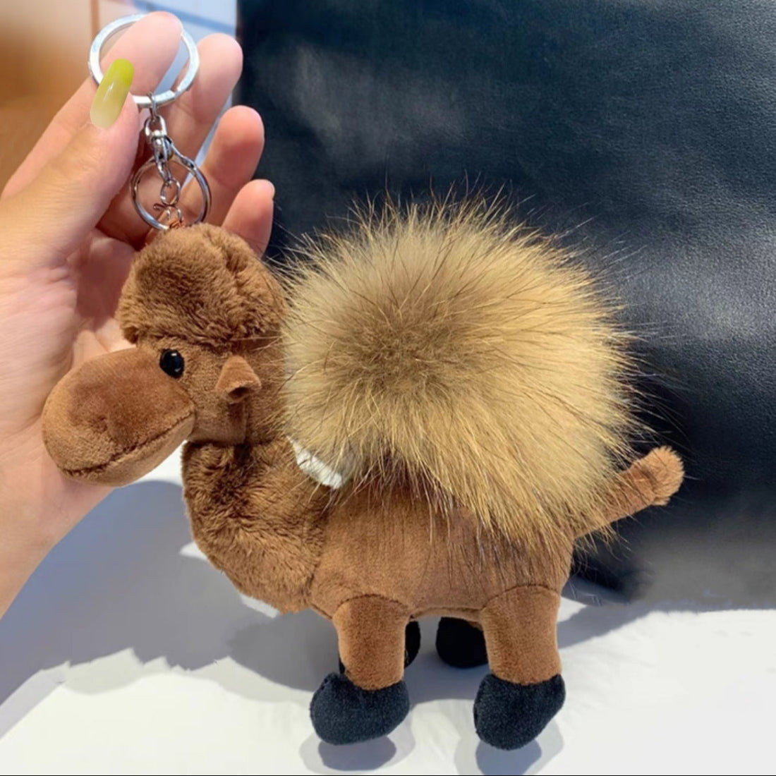 Fur Ball Camel Doll Pendant Keychain