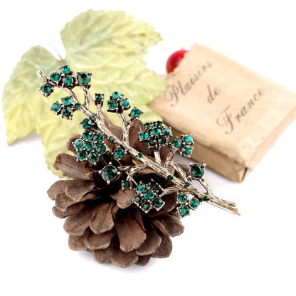 High-quality Brooch with Branches and Diamonds