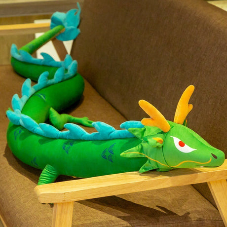 Super Slim Soft Short Plush Chinese Dragon Doll Pillow Toy-4