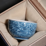 Xiangyun Embossed Tea Cup Kung Fu Master Ceramic Teacup-2