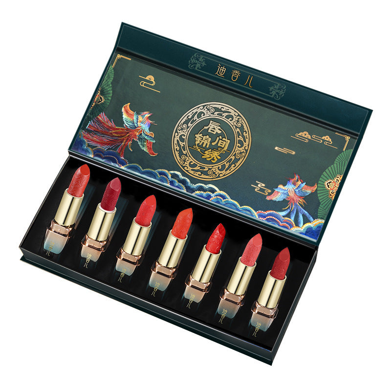 Chinese Style Seven Fairies Carved Lipstick Set-4