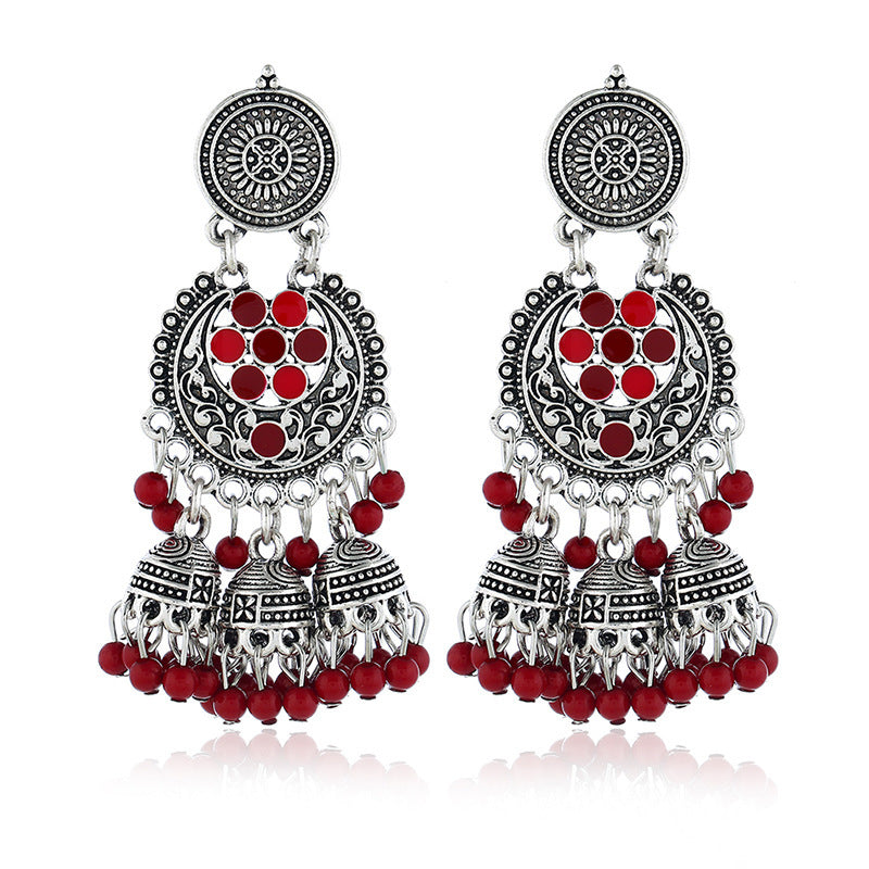 Retro Palace Style Round Earrings Women Earrings