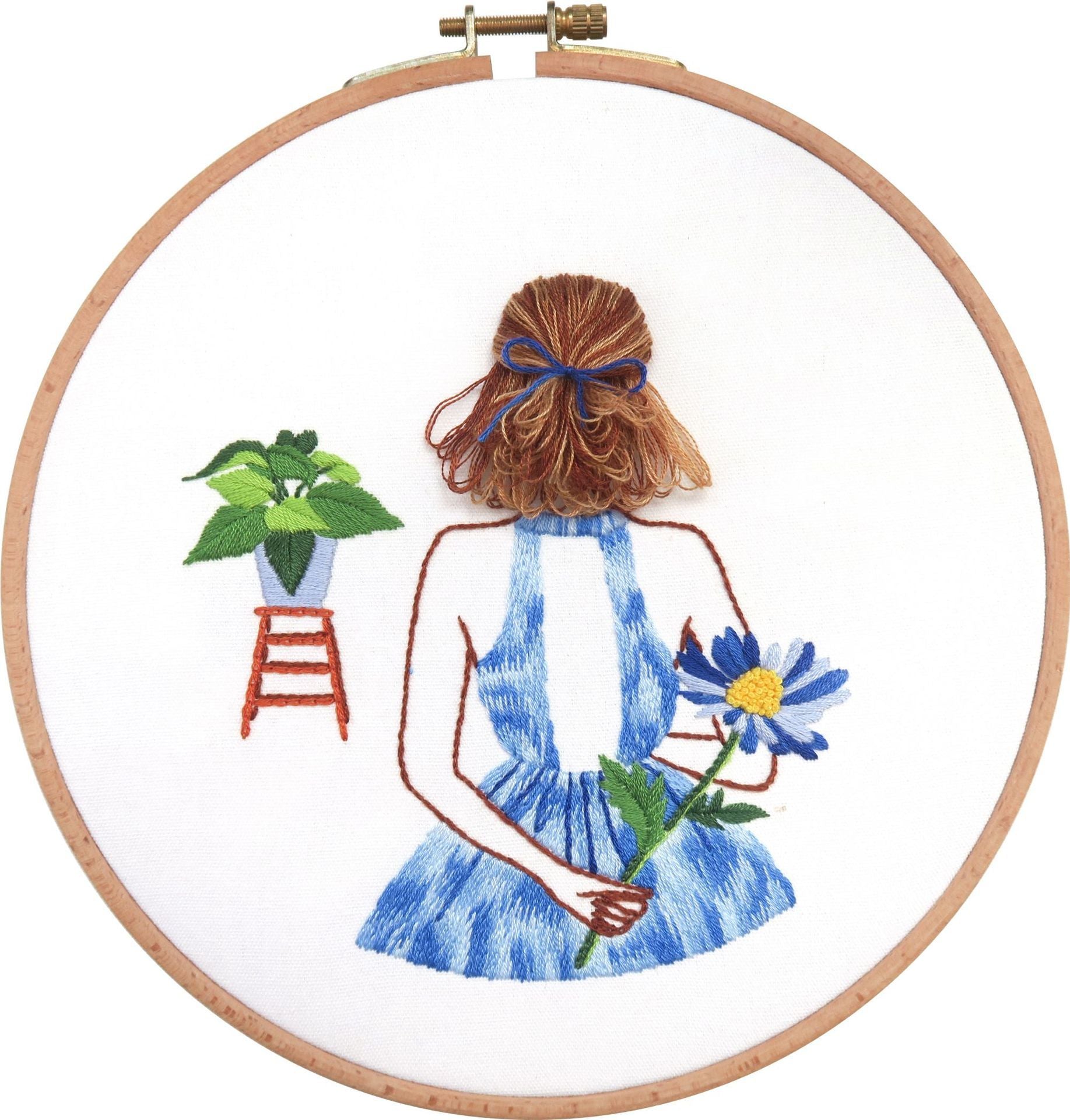 Flower Girl 3D Embroidery Material Package Hanging Painting Decoration-2