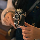 Digital Mini Portable TLR Camera with Retro Twin Lens Design-3