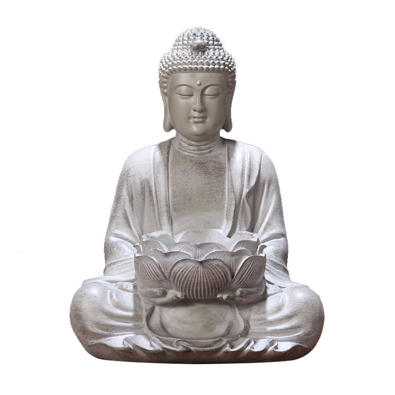 Chinesische Zen Buddha Statue Desktop Dekoration Landschaftsbauharzhandwerk