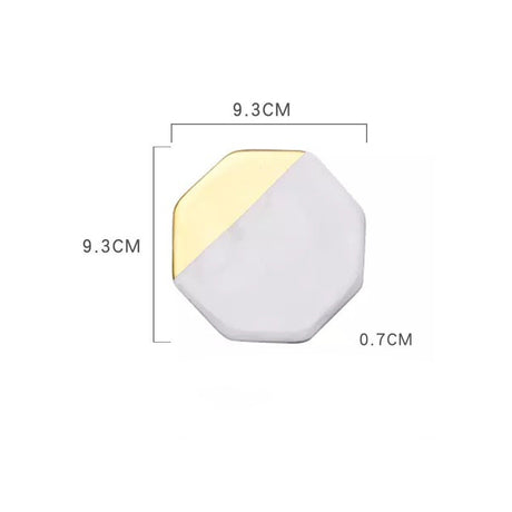 Marbling Ceramic Coaster Heat Proof Mat Gold-plated Edge Tea Mat