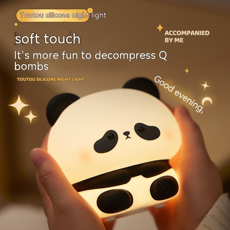 Cute Silicone Panda LED Night Light Lamp-4