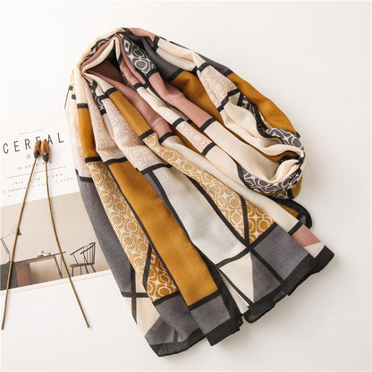 Shawl Autumn And Winter Warm British Plaid Korean Style Scarf Dual-use