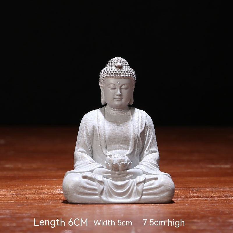 Chinese Zen Buddha Statue Desktop Decoration Landscaping Resin Crafts