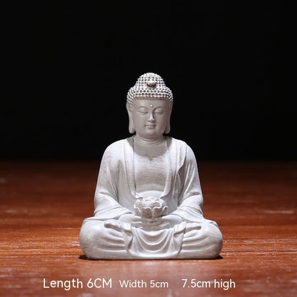 Chinesische Zen Buddha Statue Desktop Dekoration Landschaftsbauharzhandwerk