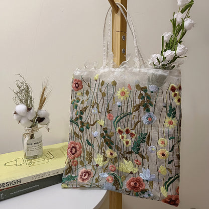 Stickerei Blume One Schulter tragbare Spitzen -Tasche künstlerischer alter Stil