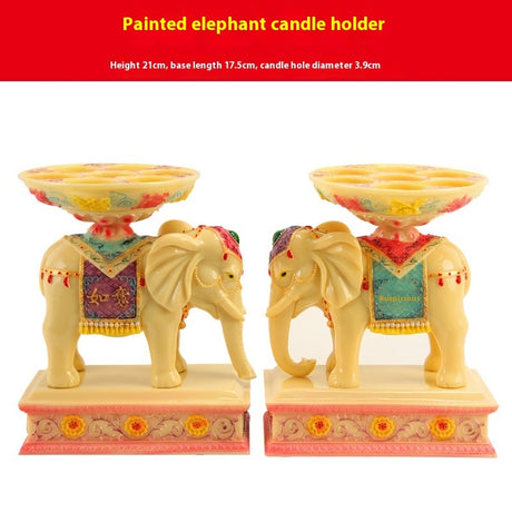Harz klassische Ornamente Märchen Elefant Buddha Anbetung Kerzenkörper
