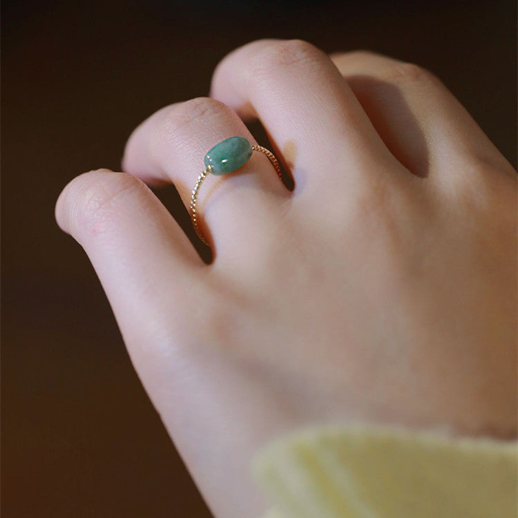Ran Jade Bead DIY Design Fashion Ring