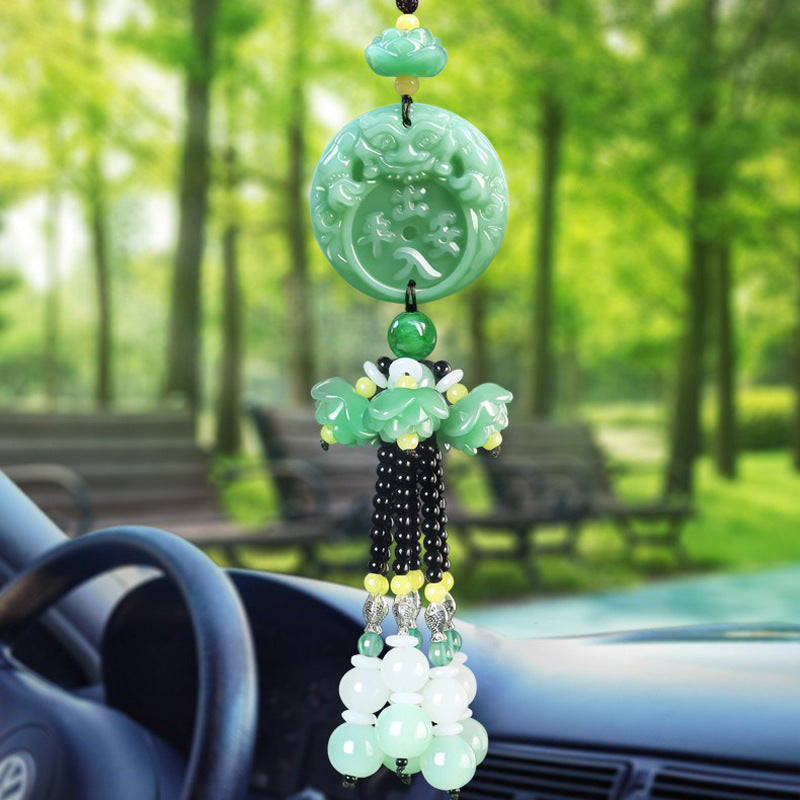 Car Pendant Jade Emerald Decorations Hanging On Cars