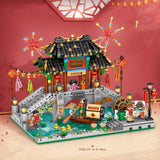 Spring Festival Hut Festive New Year's Eve Dinner Building Blocks-4