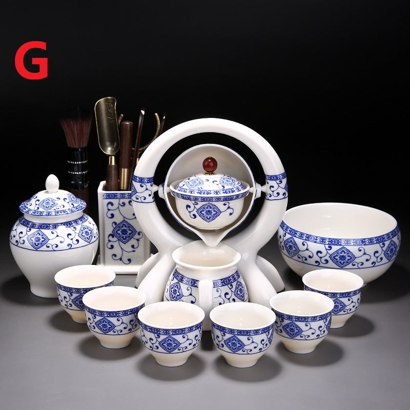 Chinesische Teezeremonie Blau -weiße Keramik Teekanne Tee -Set