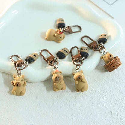 Student Favorite Cartoon Capybara 3D Resin Mini Keychain-2