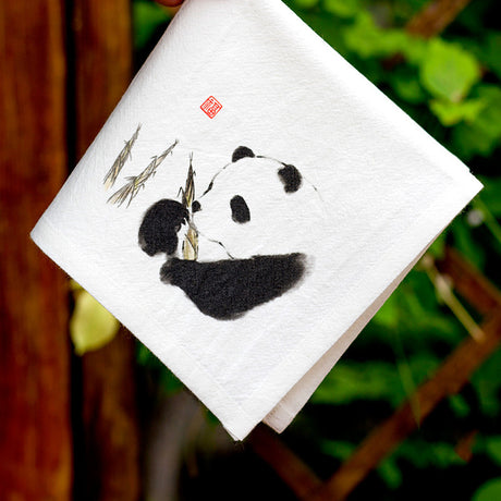 Panda Gift Chinese Characteristic Gift Handkerchief Small Square Handkerchief
