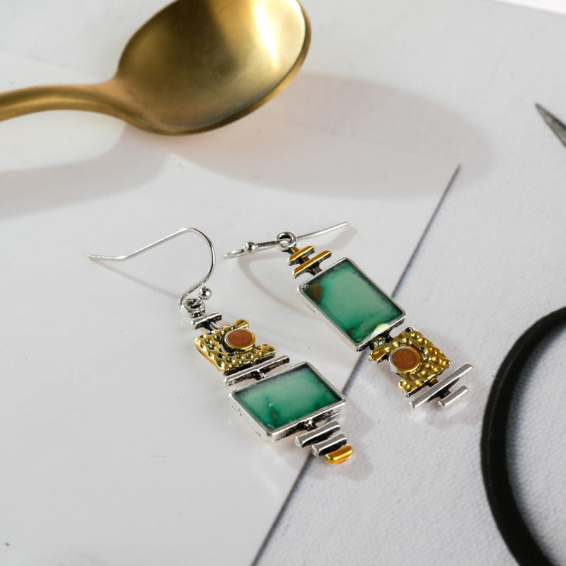 Turquoise Dichroic Earrings