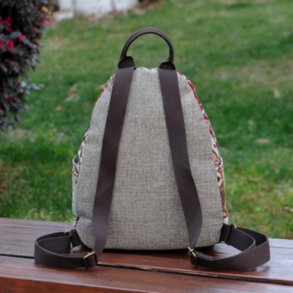 Ethnic style hand-woven backpack