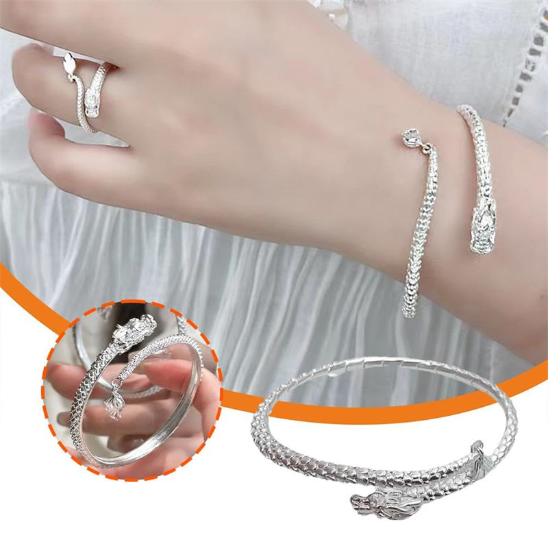 Adjustable Bangle: Trendy Relief Dragon Tail Relief Bangle Jewelry