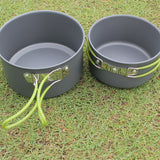 Outdoor Portable Cookware Camping Picnic Cooking Pan Pot Bowl Set for 2-3 Person