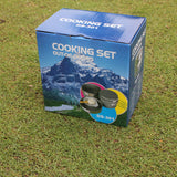Outdoor Portable Cookware Camping Picnic Cooking Pan Pot Bowl Set for 2-3 Person