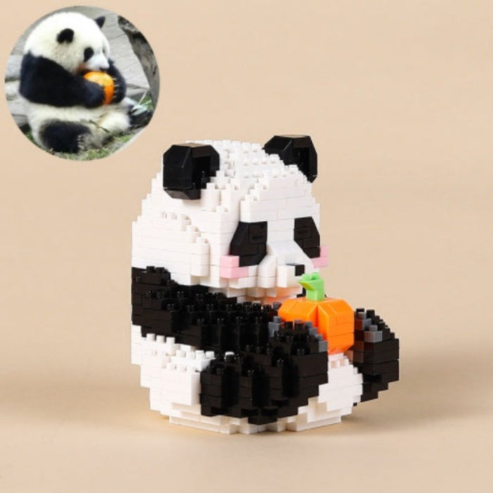 Giant Panda Flower Fruit Lai Menglan Microparticle Building Block Toy