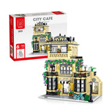 City Street View Coffee Restaurant Building Assembled Building Block Toys